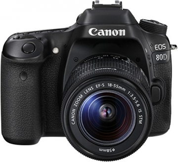 Canon EOS 80D SLR-Digitalkamera (24,2 Megapixel, 7,7 cm (3 Zoll) Display, DIGIC 6 Bildprozessor, NFC und WLAN, Full HD) Kit inkl. EF-S 18-55mm 1:3,5-5,6 IS STM, schwarz - 4
