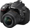 Nikon D5300 SLR-Digitalkamera (24,2 Megapixel, 8,1cm (3,2 Zoll) LCD-Display, Full HD, HDMI, WiFi, GPS, AF-System mit 39 Messfeldern) Kit inkl. AF-S DX 18-55 VR II Objektiv schwarz - 1